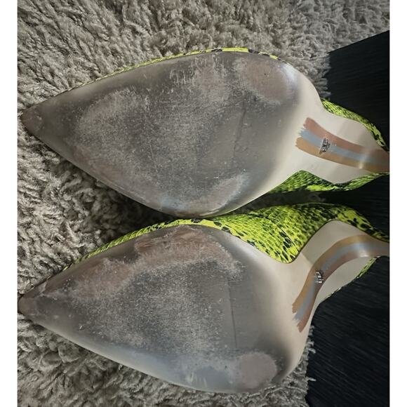 Sam Edelman Hazel Snake Skin High Heels Lime Green/Black Size 7.5M - Picture 12 of 12